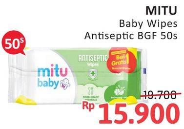 Promo Harga Mitu Baby Wipes Antiseptic 50 sheet - Alfamidi