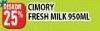 Promo Harga CIMORY Fresh Milk 950 ml - Hypermart