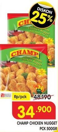 Promo Harga CHAMP Nugget Chicken Nugget 500 gr - Superindo