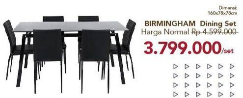 Promo Harga BIRMINGHAM Dining Set  - Carrefour