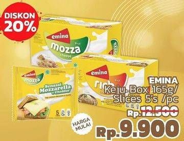 Promo Harga EMINA Keju Box 165g/ Slices 5pcs  - LotteMart