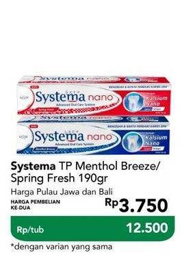 Promo Harga SYSTEMA Toothpaste Menthol Breeze, Spring Fresh 190 gr - Carrefour