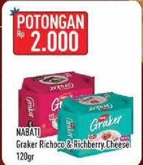 Promo Harga NABATI Graker Graham Crackers Richoco, Richberry Cheese 120 gr - Hypermart