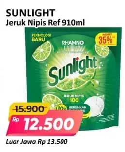 Promo Harga Sunlight Pencuci Piring Jeruk Nipis 100 910 ml - Alfamart