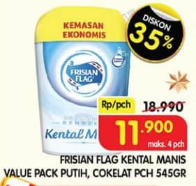 Promo Harga Frisian Flag Susu Kental Manis Cokelat, Putih 545 gr - Superindo