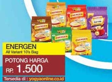 Promo Harga ENERGEN Cereal Instant All Variants per 10 sachet 29 gr - Yogya