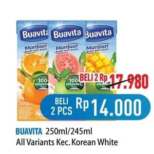 Promo Harga Buavita Fresh Juice Kecuali Korean White Peach 245 ml - Hypermart
