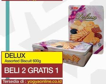 Promo Harga ASIA Delux Assorted Biscuit 600 gr - Yogya