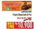 Promo Harga ROMA Superstar Wafer Triple Chocolate per 6 pcs 18 gr - Hypermart