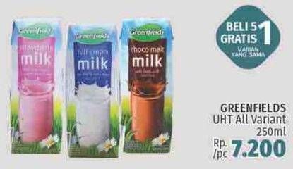 Promo Harga GREENFIELDS UHT All Variants 250 ml - LotteMart