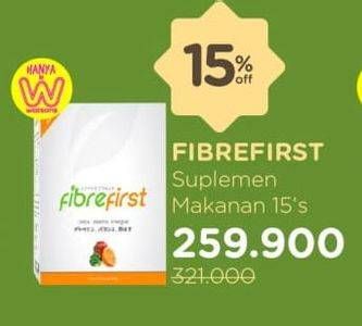 Promo Harga FIBRE FIRST Suplemen Makanan 15 pcs - Watsons