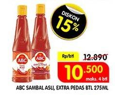 Promo Harga ABC Sambal Extra Pedas 275 ml - Superindo