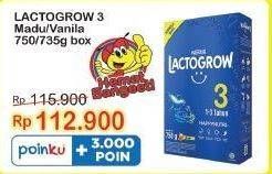 Promo Harga Lactogrow 3 Susu Pertumbuhan Madu, Vanila 750 gr - Indomaret