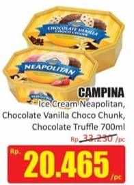CAMPINA Ice Cream Neapolitan, Vanilla, Chocolate Truffle 700 mL