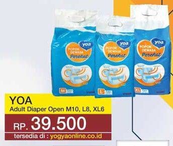 Promo Harga YOA Adult Diapers M10, L8, XL6 6 pcs - Yogya