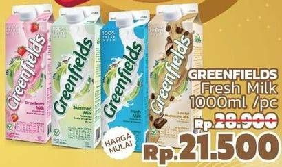 Promo Harga GREENFIELDS Fresh Milk 1000 ml - LotteMart