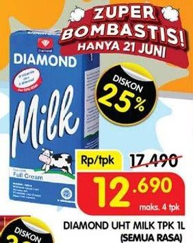 Promo Harga Diamond Milk UHT All Variants 1000 ml - Superindo