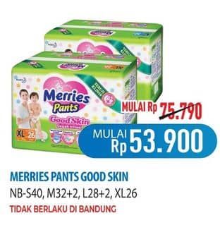 Promo Harga Merries Pants Good Skin S40, M34, L30, XL26 26 pcs - Hypermart