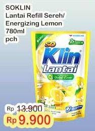 Promo Harga So Klin Pembersih Lantai Sereh Lemongrass, Kuning Citrus Lemon 780 ml - Indomaret