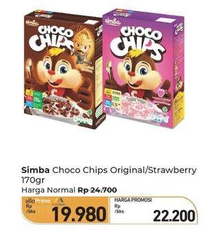 Promo Harga Simba Cereal Choco Chips Strawberry, Coklat 170 gr - Carrefour