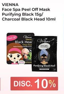 Promo Harga VIENNA Peel Off Mask Purifying Black/ Charcoal Black Head  - Indomaret