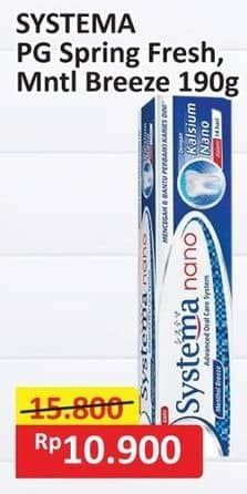 Promo Harga Systema Toothpaste Spring Fresh, Menthol Breeze 190 gr - Alfamart