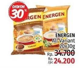 Promo Harga ENERGEN Cereal Instant All Variants per 20 sachet 30 gr - LotteMart