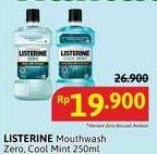 Promo Harga Listerine Mouthwash Antiseptic Cool Mint, Zero 250 ml - Alfamidi