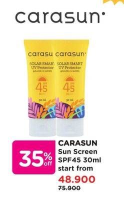 Promo Harga CARASUN Solar Smart UV Protector Spf 45 30 ml - Watsons