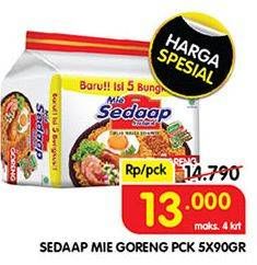 Promo Harga Sedaap Mie Goreng Original per 5 pcs 90 gr - Superindo