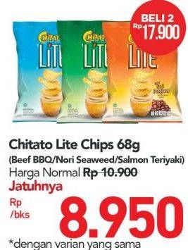 Promo Harga CHITATO Lite Snack Potato Chips  Beef BBQ, Salmon Teriyaki, Seaweed 68 gr - Carrefour