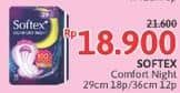 Promo Harga Softex Comfort Night Wing 29cm, Wing 36cm 12 pcs - Alfamidi