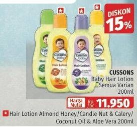 Promo Harga Cussons Baby Hair Lotion All Variants 200 ml - Lotte Grosir