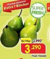 Promo Harga Pear Packham per 100 gr - Superindo