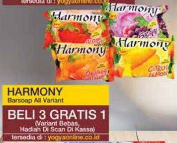 Promo Harga HARMONY Sabun Batang Wangi All Variants 70 gr - Yogya
