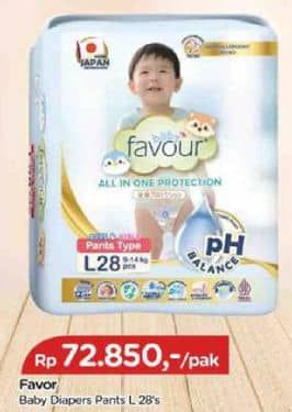 Promo Harga Favour Baby Diapers Premium Pants L28 28 pcs - TIP TOP