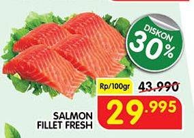 Promo Harga Salmon Fillet per 100 gr - Superindo