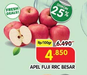 Apel Fuji RRC per 100 gr Diskon 25%, Harga Promo Rp4.850, Harga Normal Rp6.490