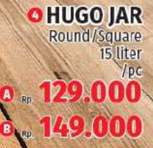 Promo Harga LION STAR Hugo Jar Round, Square 15 ltr - Lotte Grosir