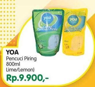 Promo Harga YOA Pencuci Piring Lemon 800 ml - Yogya