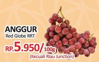 Promo Harga Anggur Red Globe RRT per 100 gr - Yogya