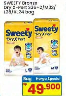 Promo Harga Sweety Bronze Pants Dry X-Pert S36+2, M32, L28, XL24 24 pcs - Indomaret