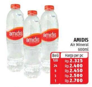 Promo Harga AMIDIS Air Mineral 600 ml - Lotte Grosir