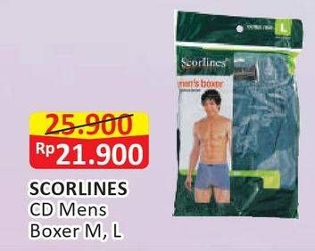 Promo Harga SCORLINES Men's Underwear Boxer, L, M  - Alfamart
