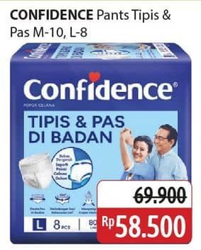 Promo Harga Confidence Adult Pants Tipis & Pas Di Badan L8, M10 8 pcs - Alfamidi