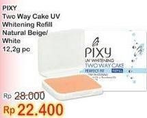 Promo Harga PIXY UV Whitening Two Way Cake Natural Beige, White 12 gr - Indomaret