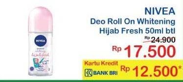 Promo Harga NIVEA Deo Roll On Whitening Hijab Fresh 50 ml - Indomaret