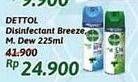 Promo Harga DETTOL Disinfectant Spray Crips Breeze, Spray Morning Dew 225 ml - Alfamidi