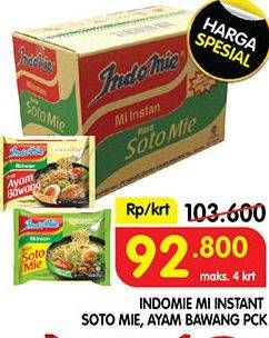 Promo Harga INDOMIE Mi Kuah Soto Mie, Ayam Bawang per 40 pcs 69 gr - Superindo