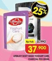Promo Harga Lifebuoy Body Wash Yoghurt Care, Charcoal And Mint 850 ml - Superindo